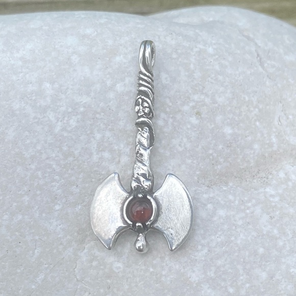 Labyris Goddess Pendant .925 Sterling Silver w/ genuine Carnelian Made in USA - Picture 8 of 11